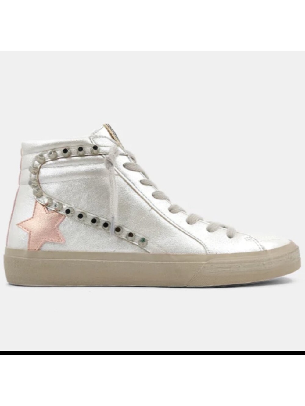 Shu Shop Riri Pearl Pink Star Hi-Top Sneakers 7.5